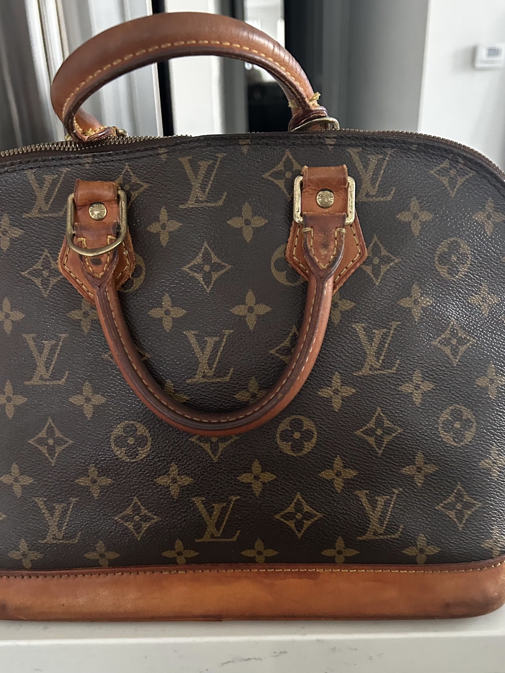Classic Louis Vuitton Monogram Canvas Top-Handle Handbag